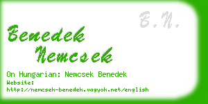 benedek nemcsek business card